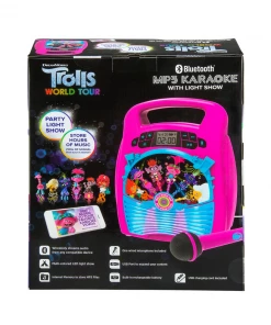 EKids Trolls: World Tour | Karaoke Machine With Bluetooth, LED Lightshow, USB & Internal Memory
