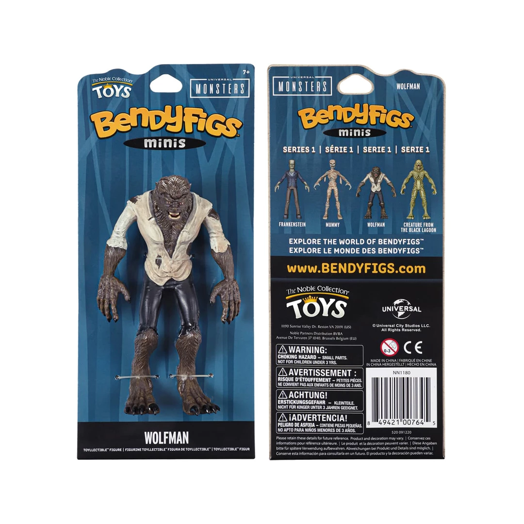 Noble Collection Universal Monsters | Wolfman Mini Bendyfig Figurine 2 Noble Collection Universal Monsters | Wolfman Mini Bendyfig Figurine