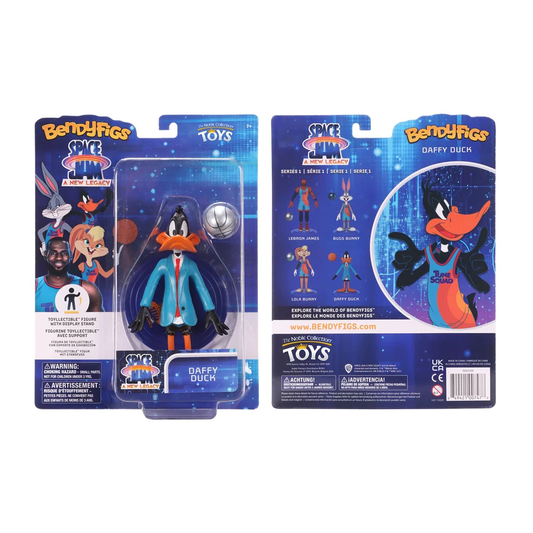 Noble Collection Kids TV Looney Tunes | Daffy Duck Space Jam Bendyfig Figurine 2 Noble Collection Kids TV Looney Tunes | Daffy Duck Space Jam Bendyfig Figurine