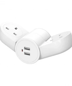 Quirky | Pivot Power Mini Foldable 2-Socket Extension Lead (White)