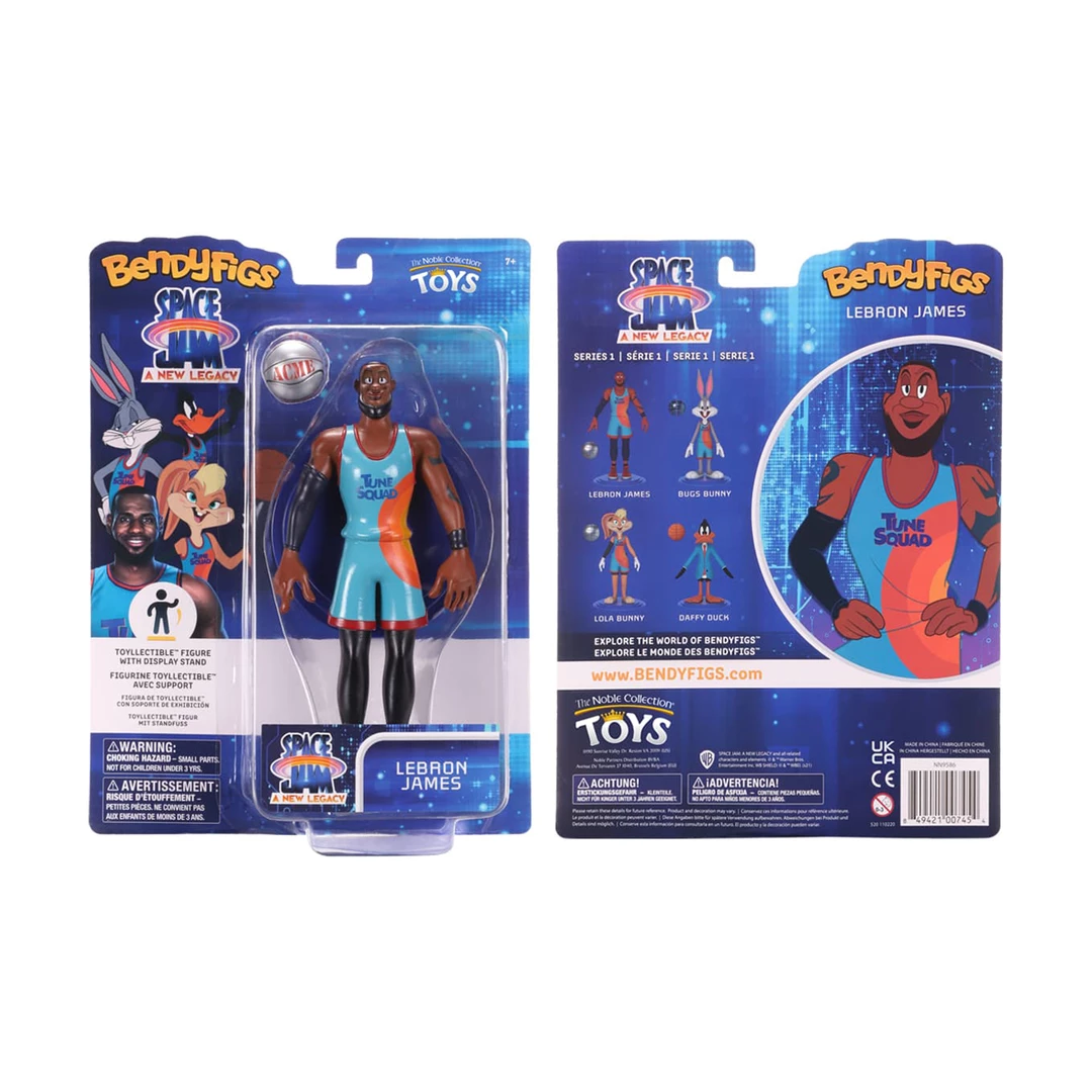 Noble Collection Kids TV Looney Tunes | LeBron James Space Jam Bendyfig Figurine 2 Noble Collection Kids TV Looney Tunes | LeBron James Space Jam Bendyfig Figurine