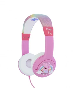Qwirkyshop Sales Shop 23 OTL Kids TV Peppa Pig | Glitter Rainbow Peppa Kids Headphones