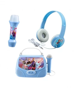 EKids Frozen 2 | Gift Box Inc Headphones, Karaoke Boombox & MP3 Microphone With Lights