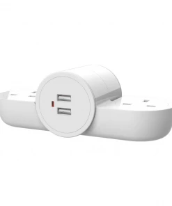 Quirky | Pivot Power Mini Foldable 2-Socket Extension Lead (White)