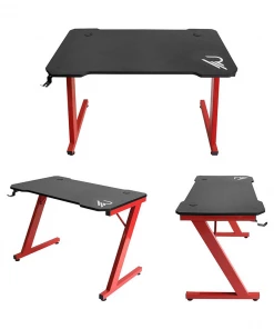 Subsonic Raiden | Gaming Desk Supported Metal Frame PVC Top Black / Red